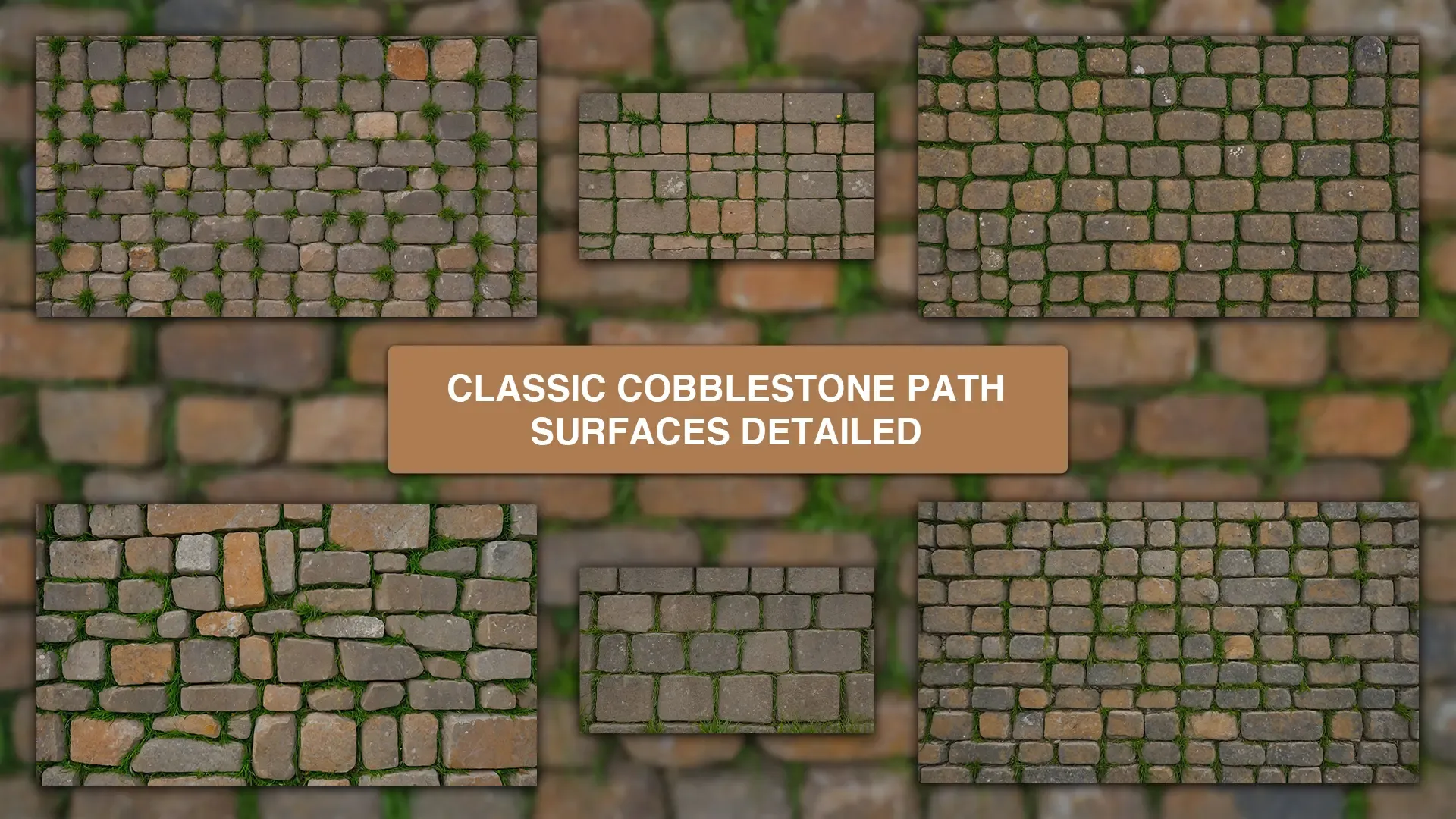 Classic Cobblestone Path Surfaces Detailed Background Images Pack